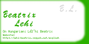 beatrix lehi business card